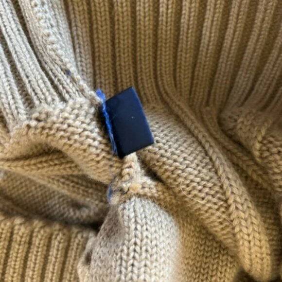 Gant Rugger Beige Wool Hoodie Jacket sz M RARE Cable Knit Sweater Varsity Preppy - Picture 11 of 11
